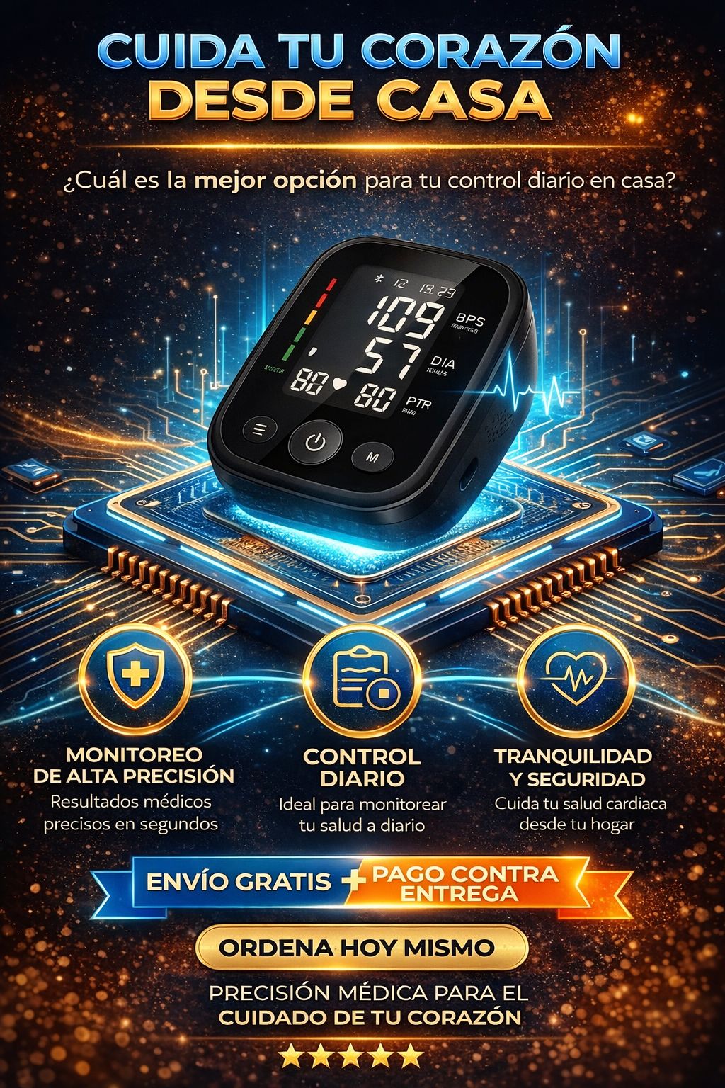 Monitor de presion arterial de muñequera